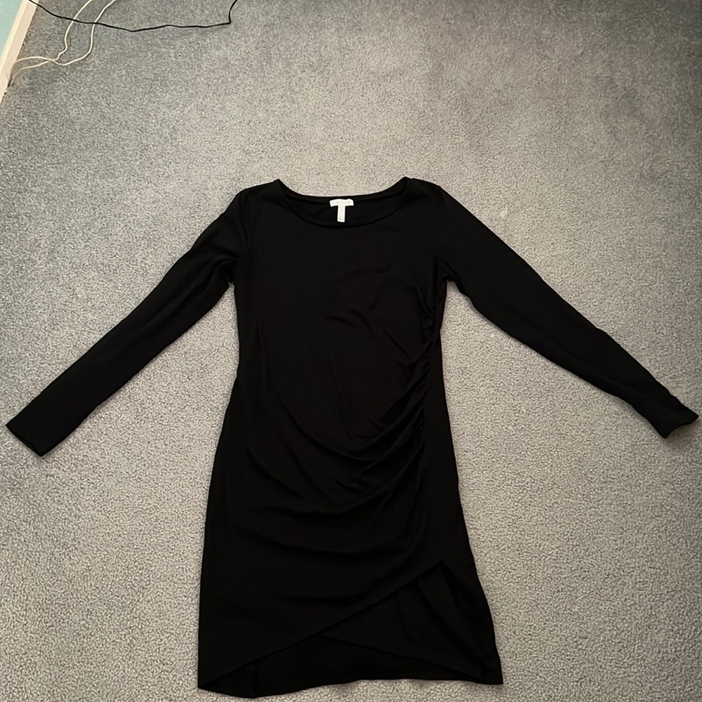 Leith long sleeve black dress